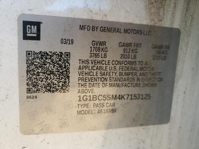2019 CHEVROLET CRUZE LS - 1G1BC5SM4K7153125