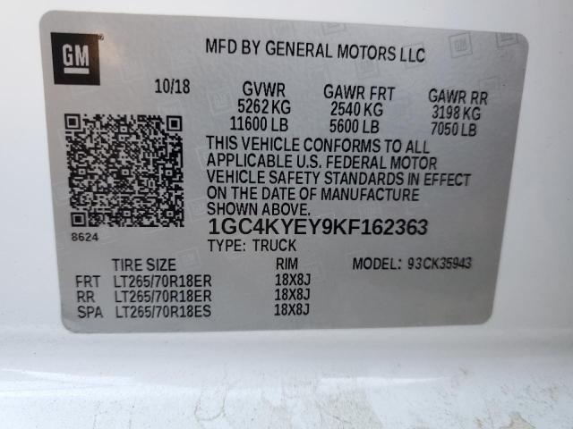 2019 CHEVROLET 3500HD 1GC4KYEY9KF162363