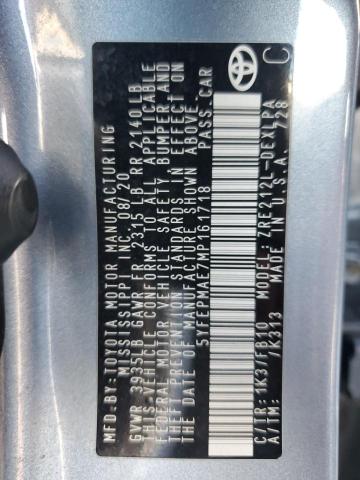 2021 TOYOTA COROLLA LE - 5YFEPMAE7MP161718