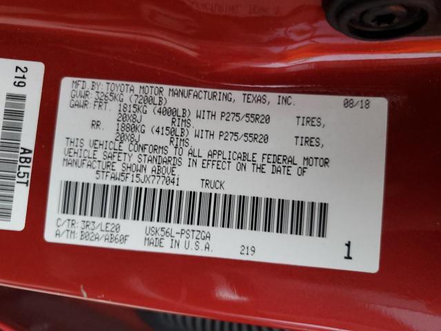 2018 TOYOTA TUNDRA CRE - 5TFAW5F15JX777041