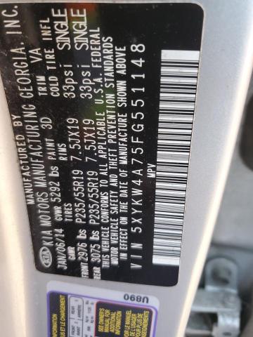 2015 KIA SORENTO SX - 5XYKW4A75FG551148