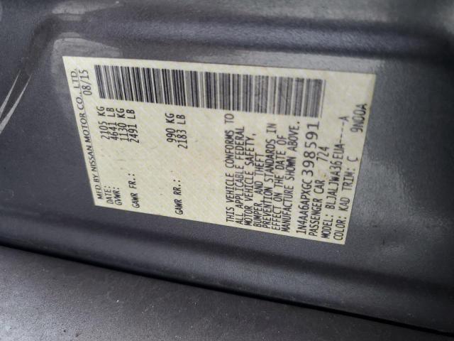 2016 NISSAN MAXIMA 3.5 1N4AA6APXGC398591