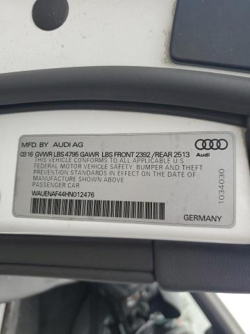 2017 AUDI A4 PREMIUM - WAUENAF44HN012476