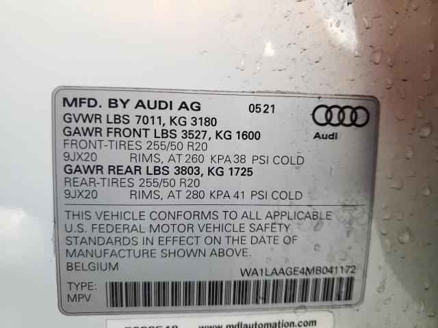 VIN WA1LAAGE4MB041172 2021 AUDI E-TRON no.14