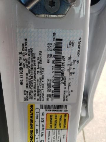 2020 FORD FUSION SE - 3FA6P0HD3LR191209