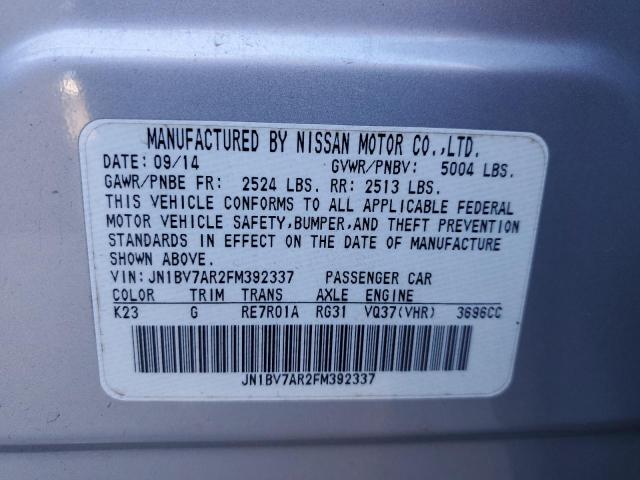 2015 INFINITI Q50 BASE - JN1BV7AR2FM392337