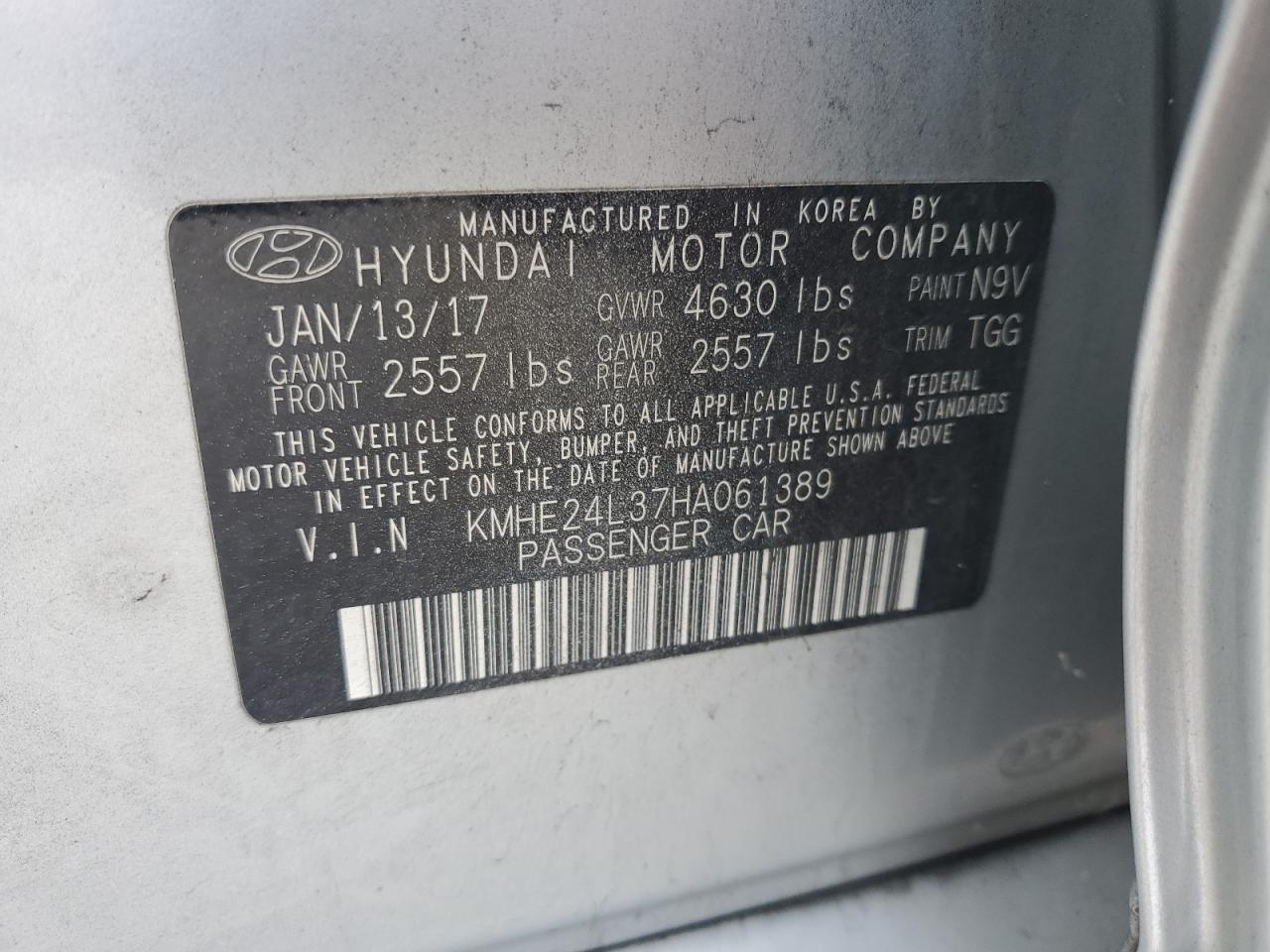 Lot #3021046419 2017 HYUNDAI SONATA HYB