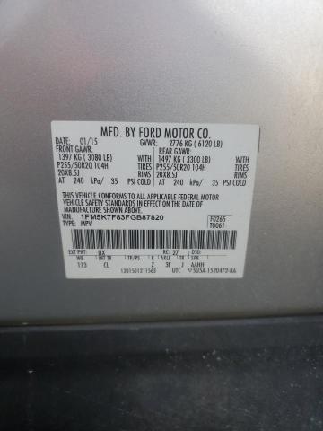 2015 FORD EXPLORER L - 1FM5K7F83FGB87820