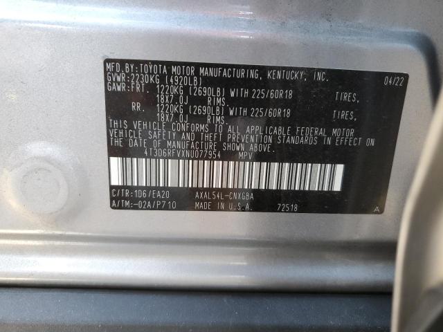 2022 TOYOTA RAV4 LIMIT - 4T3D6RFVXNU077954