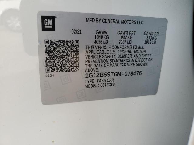 2021 CHEVROLET MALIBU LS - 1G1ZB5ST6MF078476