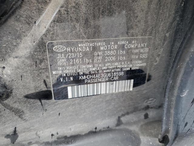 2016 HYUNDAI ELANTRA SE - KMHDH4AE3GU618598