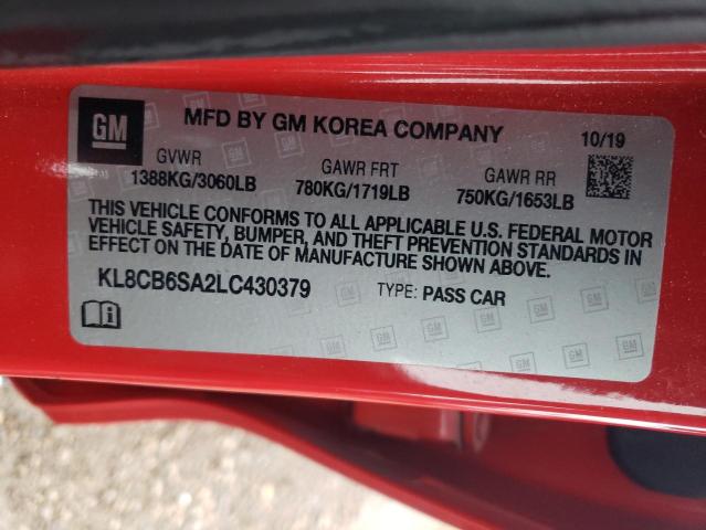 2020 CHEVROLET SPARK LS - KL8CB6SA2LC430379