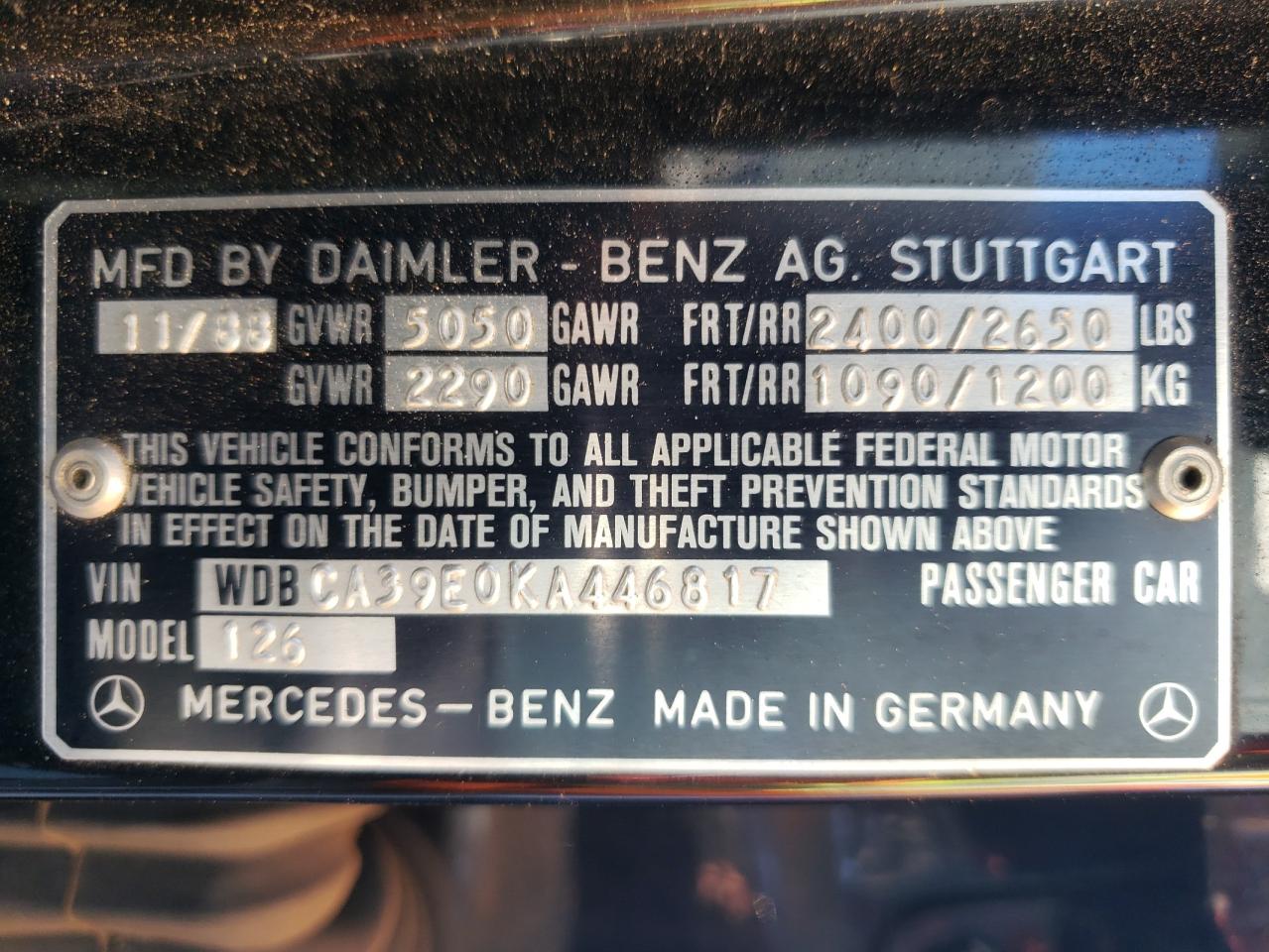 Lot #2996891862 1989 MERCEDES-BENZ 560 SEL