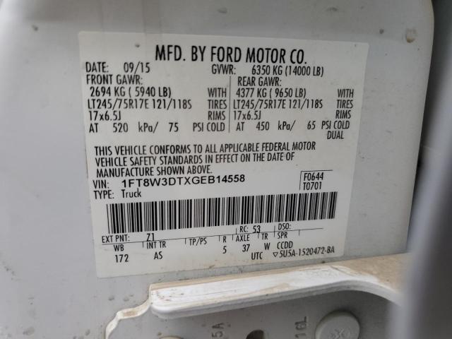 2016 FORD F350 SUPER - 1FT8W3DTXGEB14558