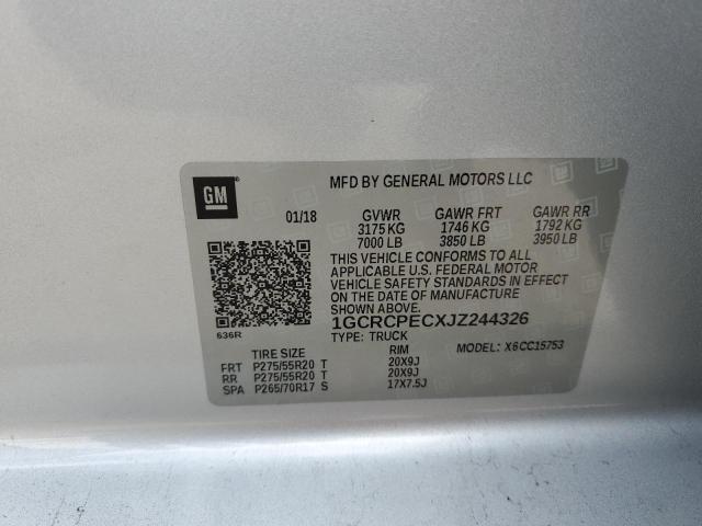 2018 CHEVROLET SLVRD 1500 1GCRCPECXJZ244326