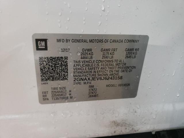 2018 CHEVROLET EQUINOX LT - 2GNAXJEV6J6243158