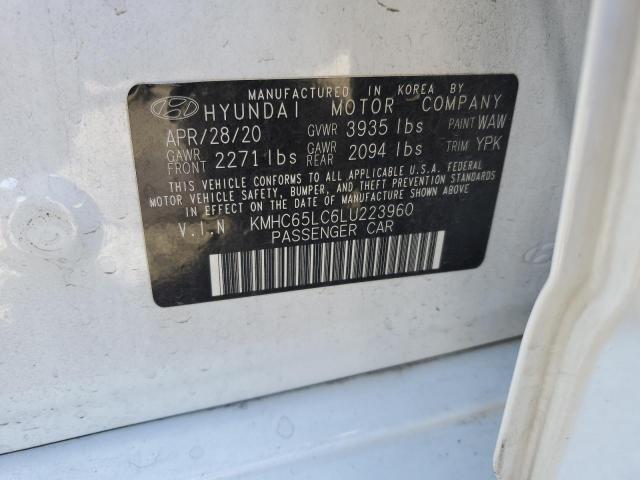 2020 HYUNDAI IONIQ BLUE - KMHC65LC6LU223960