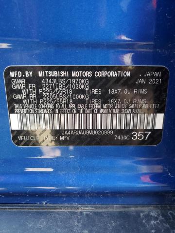 VIN JA4ARUAU9MU020999 2021 MITSUBISHI OUTLANDER no.14