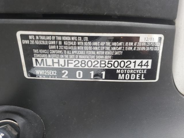 2011 HONDA PCX MLHJF2802B5002144