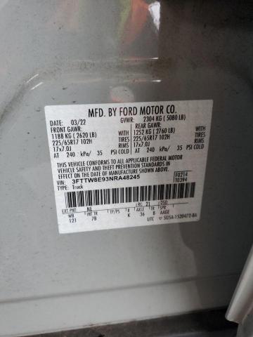 2022 FORD MAVERICK X - 3FTTW8E93NRA48245