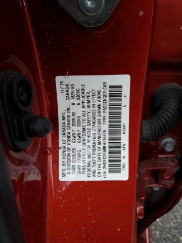 2019 HONDA CIVIC 2HGFC2F68KH516776