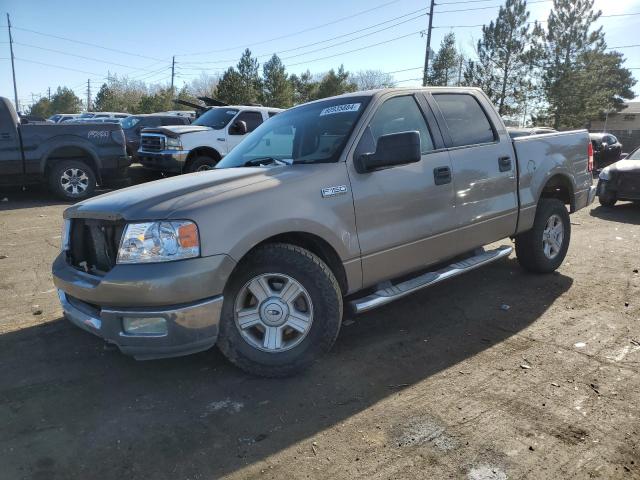 FORD F150 SUPER 2004 tan crew pic gas 1FTPW14554KD35516 photo #1