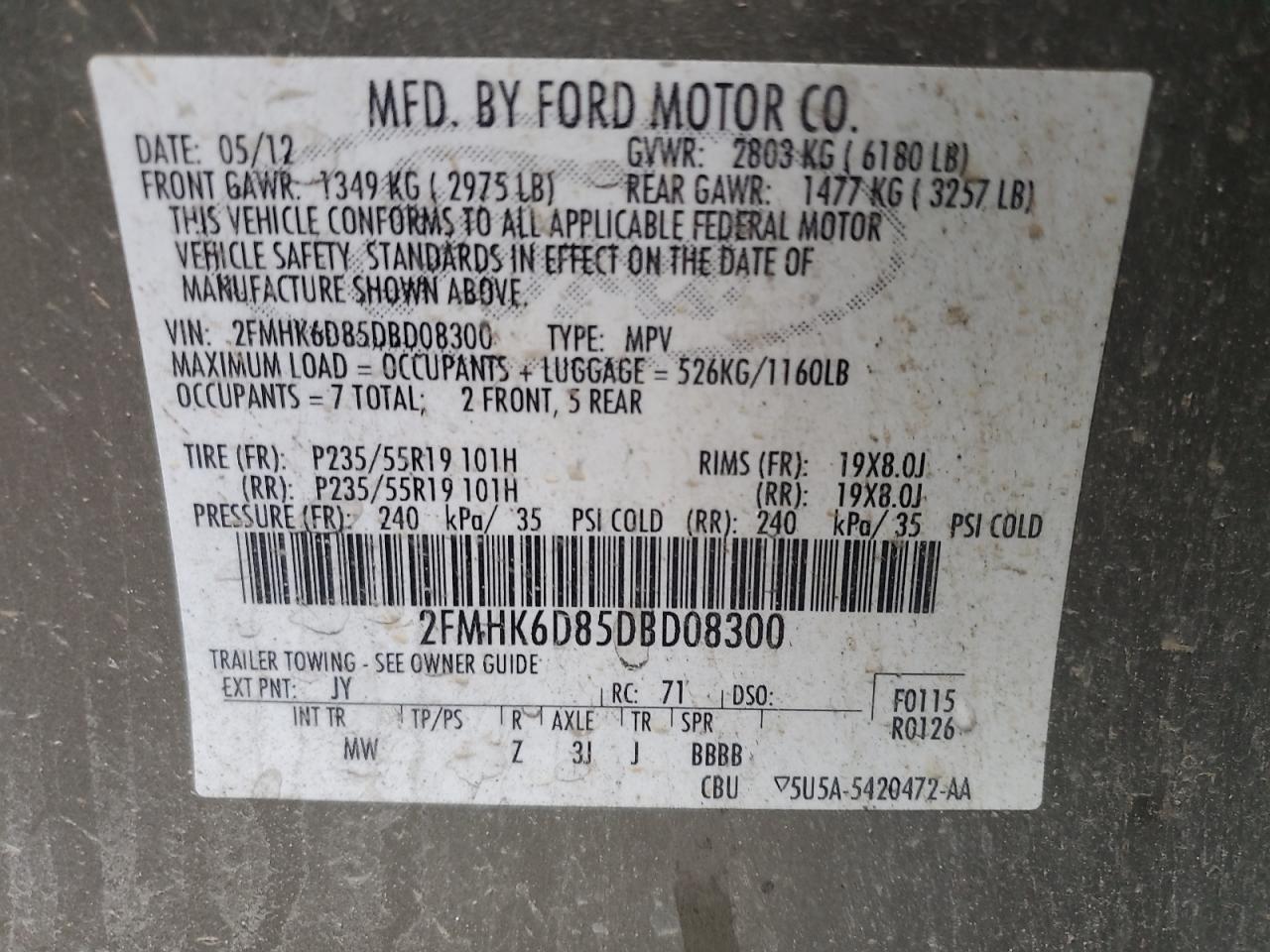 Lot #2989443623 2013 FORD FLEX LIMIT