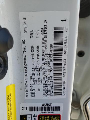 VIN 5TFCZ5AN1JX134907 2018 TOYOTA TACOMA no.12