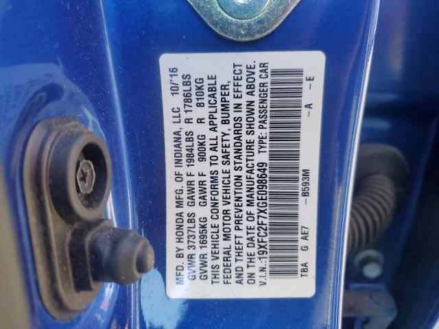 2016 HONDA CIVIC EX - 19XFC2F7XGE098649