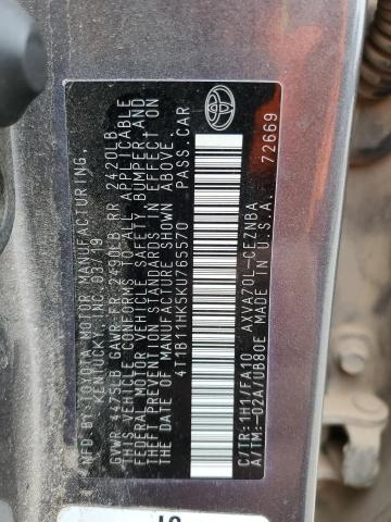 2019 TOYOTA CAMRY L - 4T1B11HK5KU765570