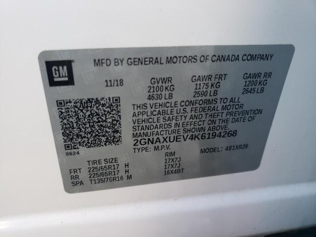 2019 CHEVROLET EQUINOX LT - 2GNAXUEV4K6194268