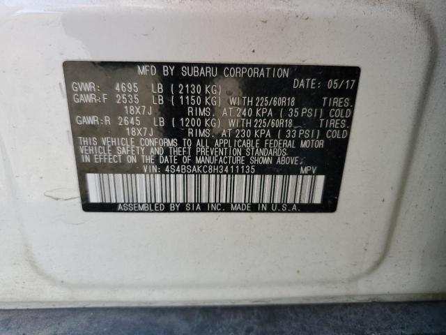 2017 SUBARU OUTBACK 2. - 4S4BSAKC8H3411135