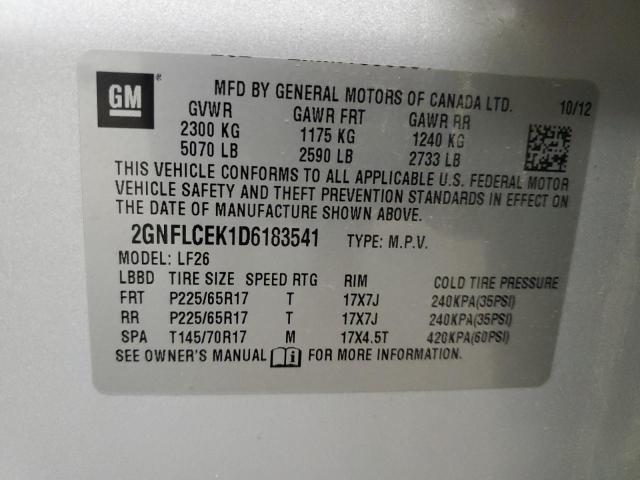 VIN 2GNFLCEK1D6183541 2013 CHEVROLET EQUINOX no.14