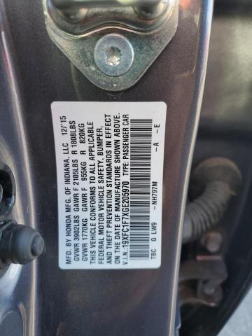 2016 HONDA CIVIC EXL - 19XFC1F7XGE205970