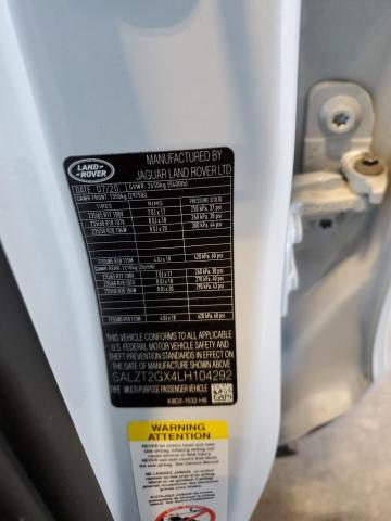2020 LAND ROVER RANGE ROVE - SALZT2GX4LH104292