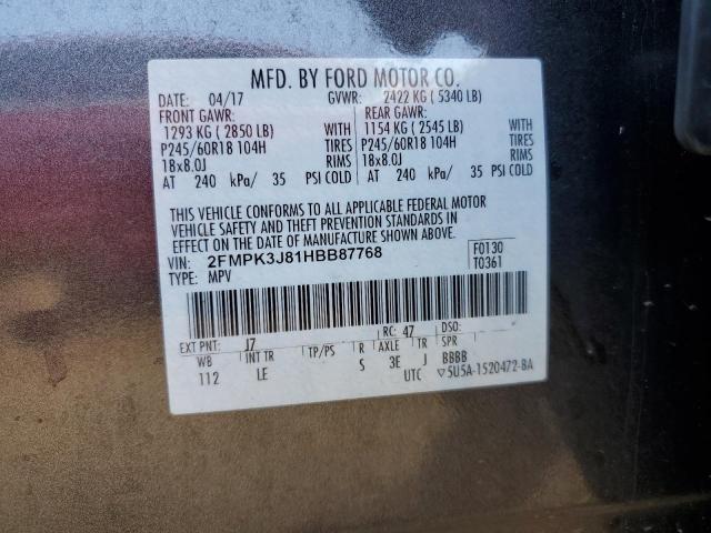 2017 FORD EDGE SEL - 2FMPK3J81HBB87768