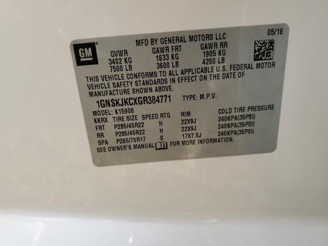 2016 CHEVROLET SUBURBAN K - 1GNSKJKCXGR384771