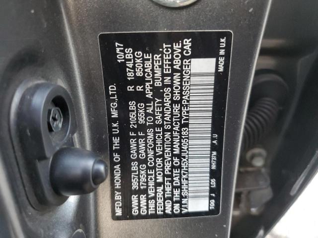 2018 HONDA CIVIC SHHFK7H5XJU405183
