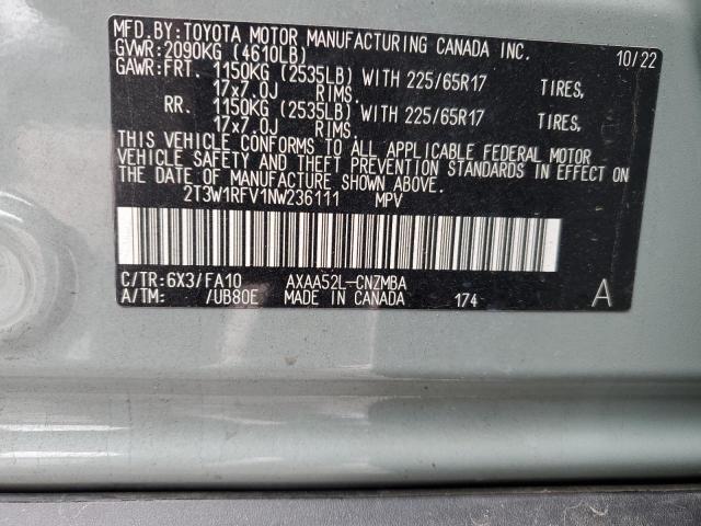 2022 TOYOTA RAV4 XLE - 2T3W1RFV1NW236111