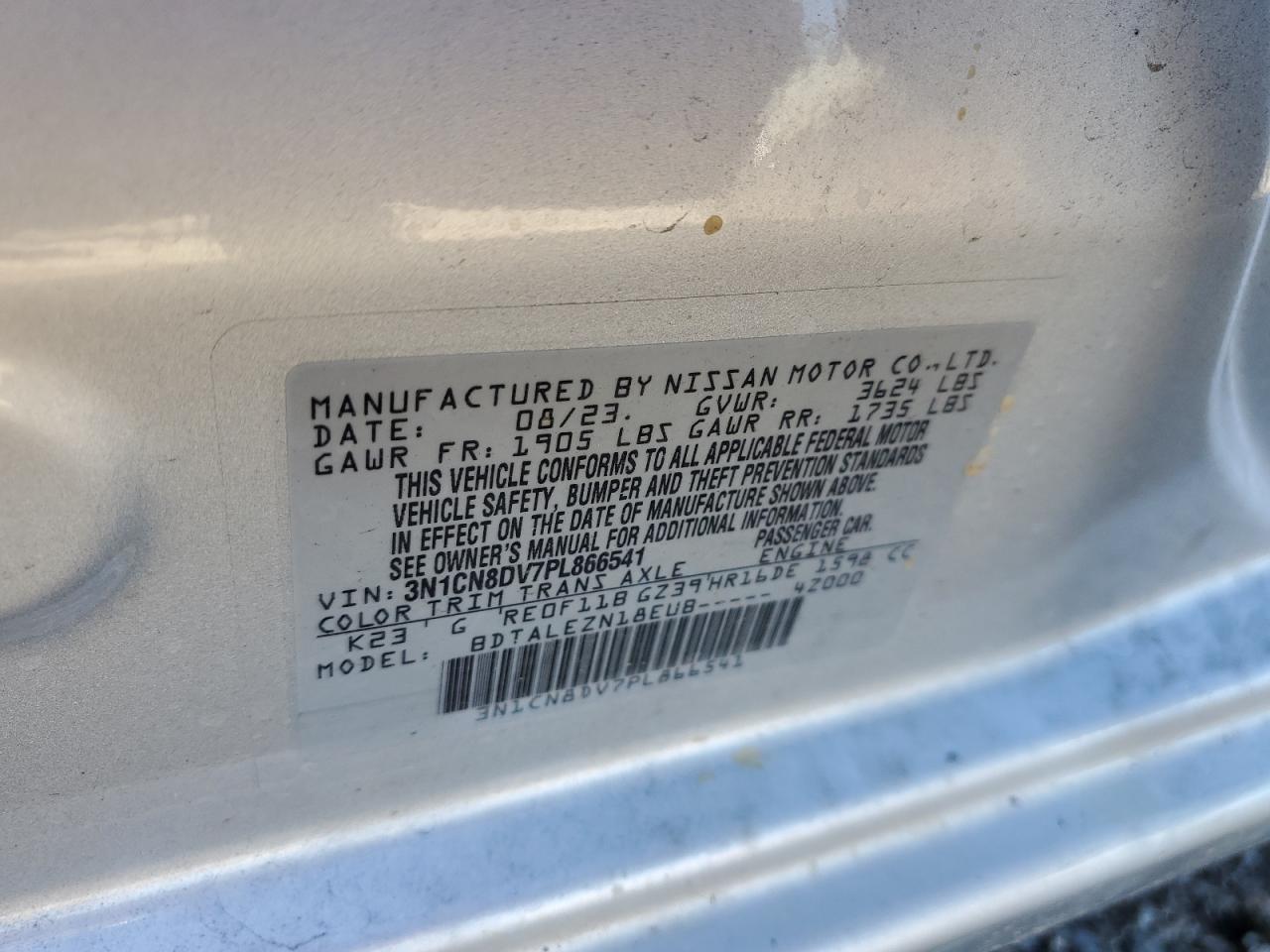 Lot #3027066828 2023 NISSAN VERSA S