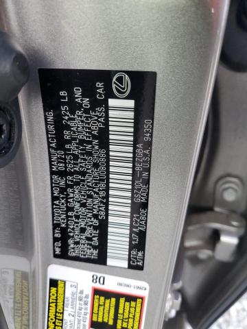 2020 LEXUS ES 350 ULT 58AFZ1B18LU080886