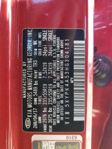 2017 KIA SORENTO SX - 5XYPK4A53HG304181