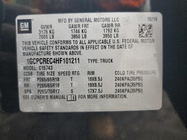 2017 CHEVROLET SILVERADO - 1GCPCREC4HF101211