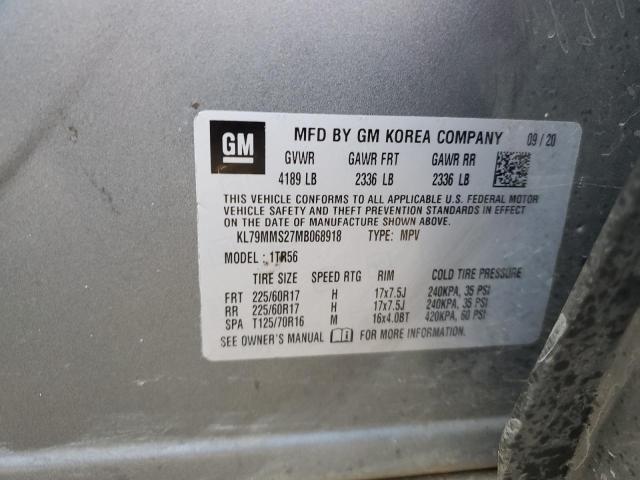 2021 CHEVROLET TRAILBLAZE - KL79MMS27MB068918