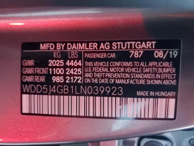 VIN WDD5J4GB1LN039923 2020 MERCEDES-BENZ CLA-CLASS no.12