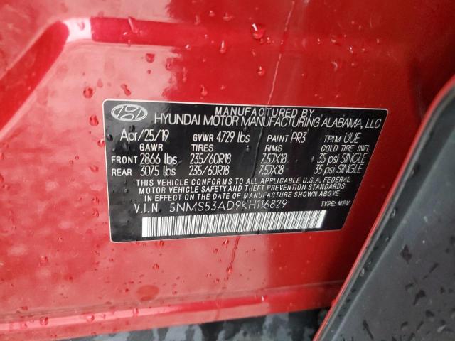2019 HYUNDAI SANTA FE L - 5NMS53AD9KH116829
