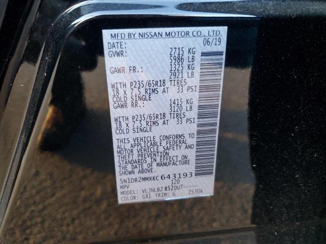 2019 NISSAN PATHFINDER S 5N1DR2MMXKC643193