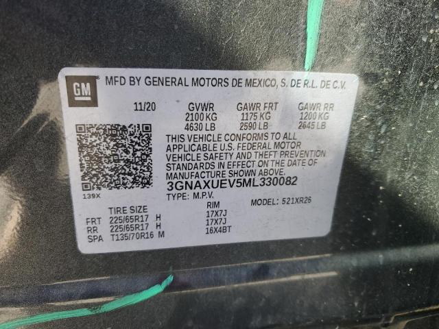 2021 CHEVROLET EQUINOX LT - 3GNAXUEV5ML330082