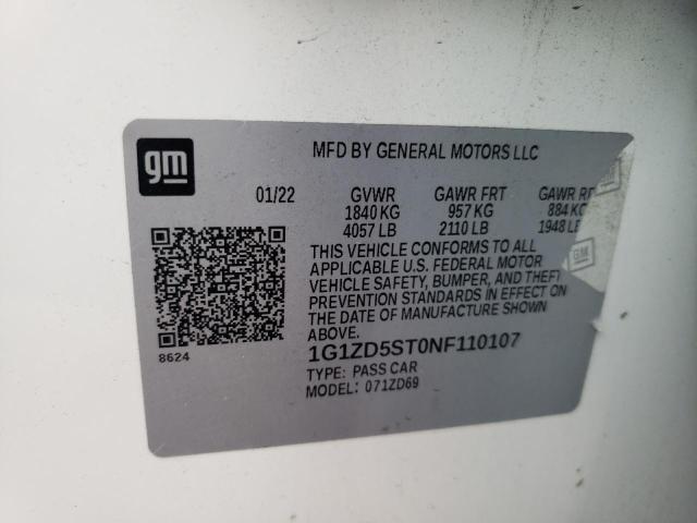 2022 CHEVROLET MALIBU LT - 1G1ZD5ST0NF110107