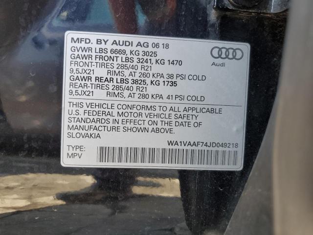 VIN WA1VAAF74JD049218 2018 AUDI Q7 no.14